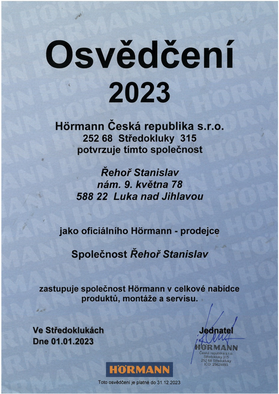 osvedceni hormann 2023